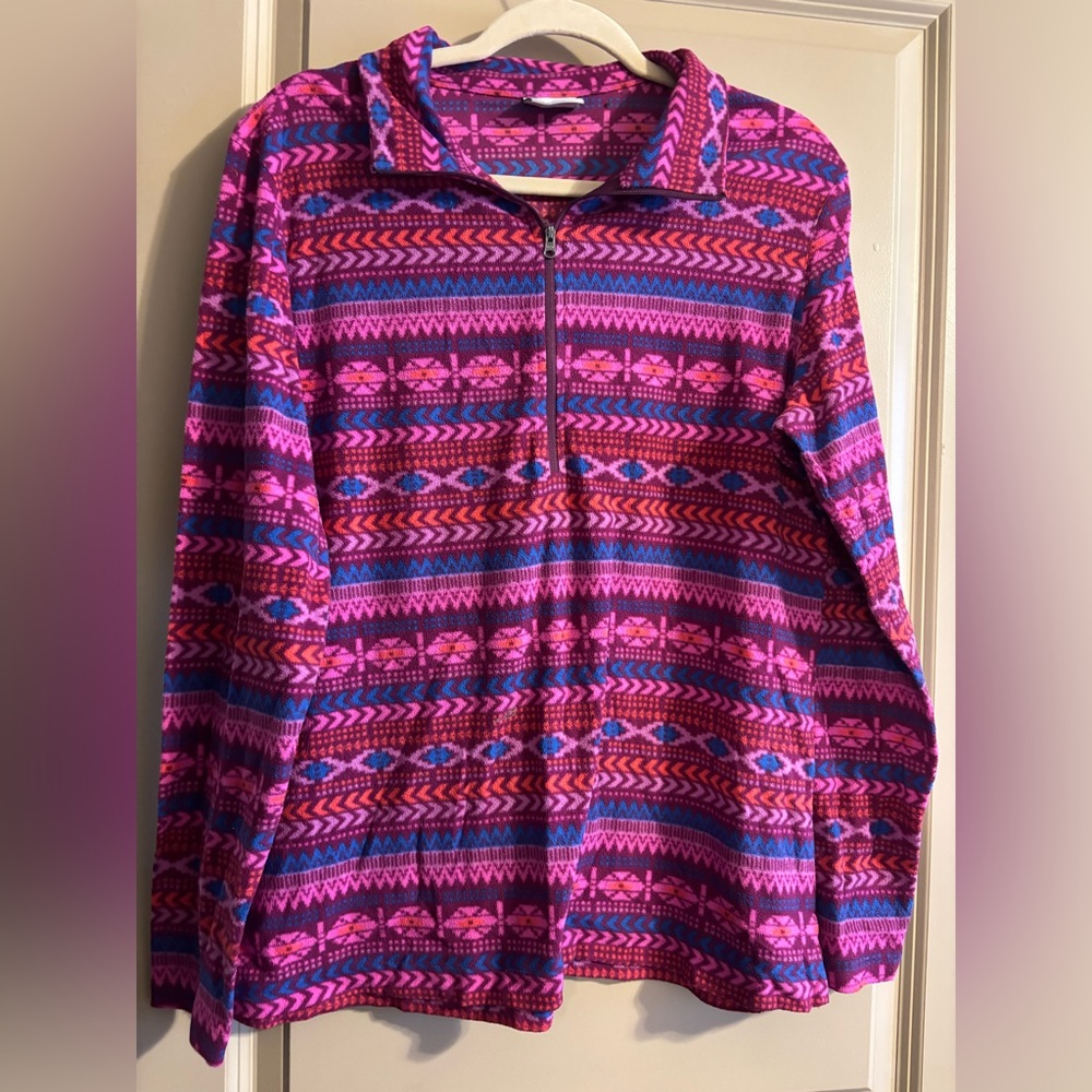 Columbia Pink and Blue Patterned Pullover